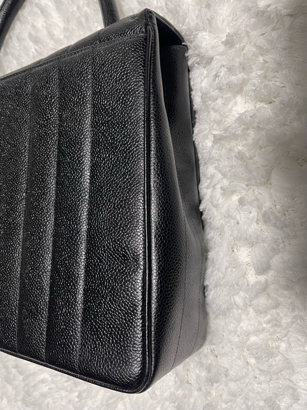 Authentic CHANEL Vintage Mademoiselle Kelly Black Caviar Bag - Picture 10 of 16